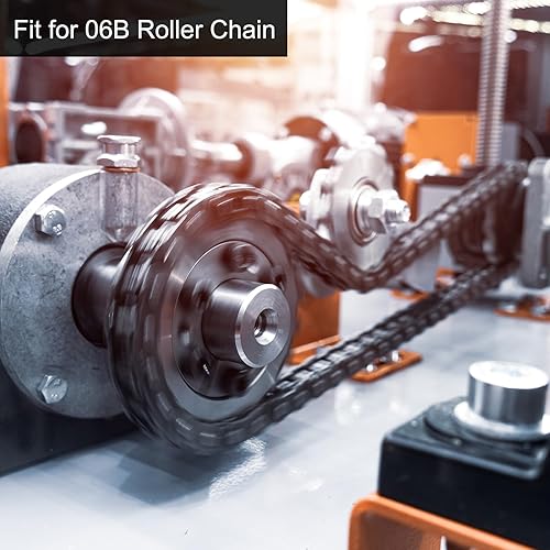 Miniatura 6 de HARFINGTON Echada 3/8" 82.0 ft m del piñón de cadena del rodillo del estruendo/del ISO 06B 17T engranaje impulsor del motor del acero de carbono del