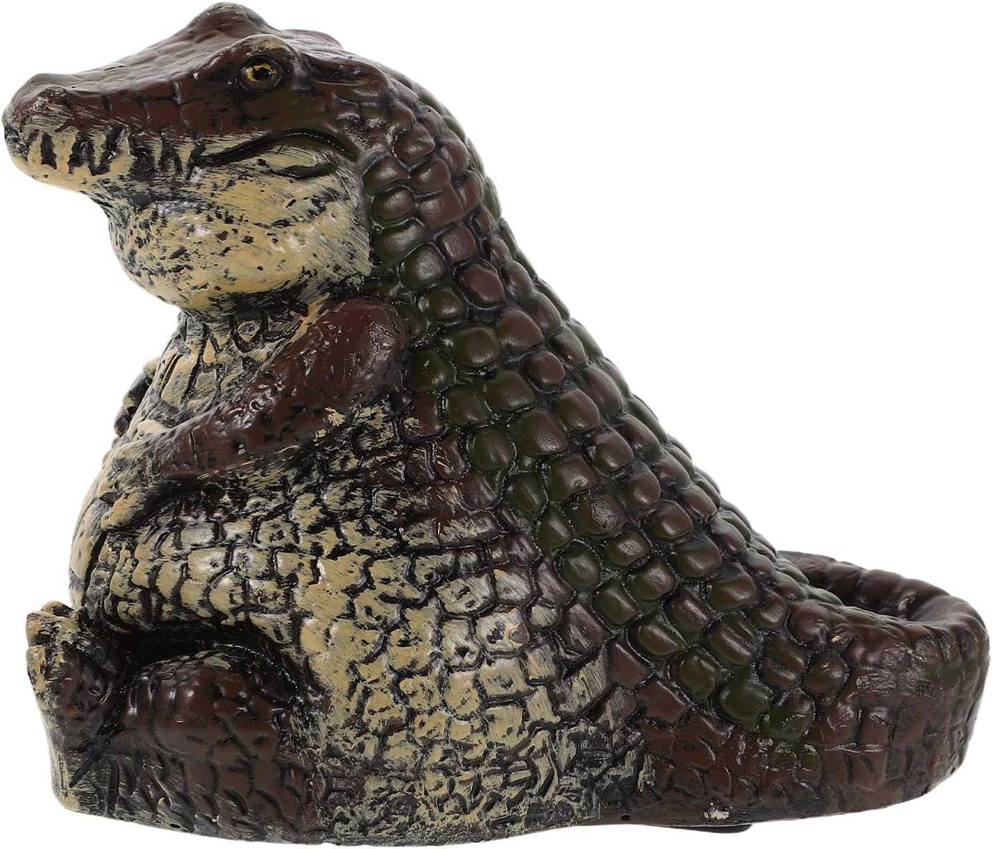 NUOBESTY Weather Resistant Resin Alligator Key Box with Easy Installation Unique Realistic Outdoor Key Holder for Garden and Outdoor Settings Small Animal Figurine