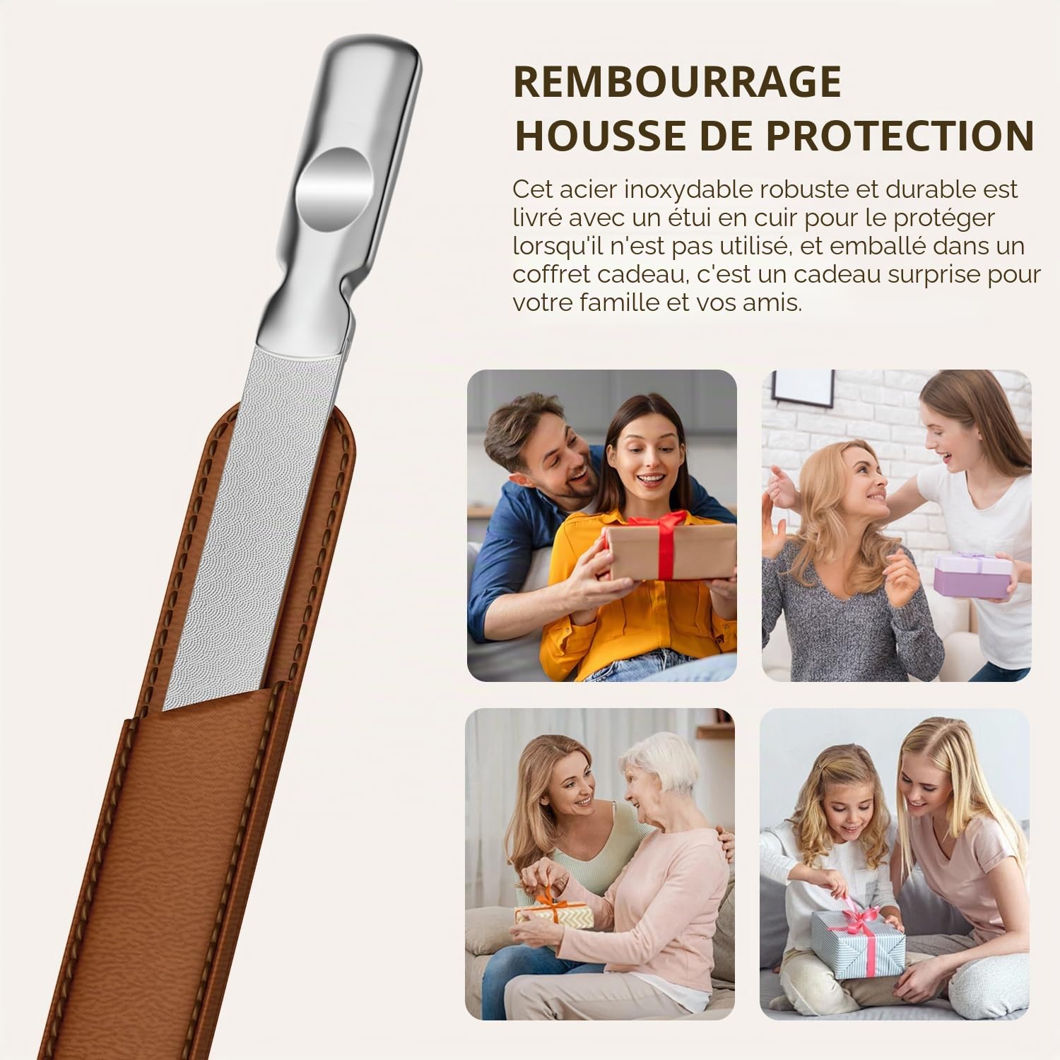Des fichiers à ongles professionnels en acier inoxydable à double face pour femmes et hommes, réutilisables et résistants pour la manucure des ongles naturels