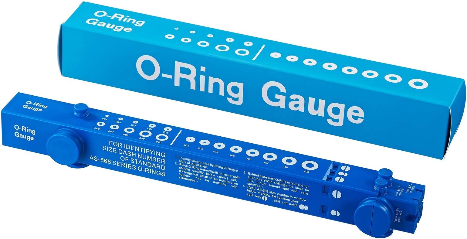 O-Ring Gauge Make Work Smart, Telescoping O Ring Sizing Plastic Gauge, Slide Style National Type, for Measuring O Rings Inner Diameter, OD, Thickness Gauge Blue