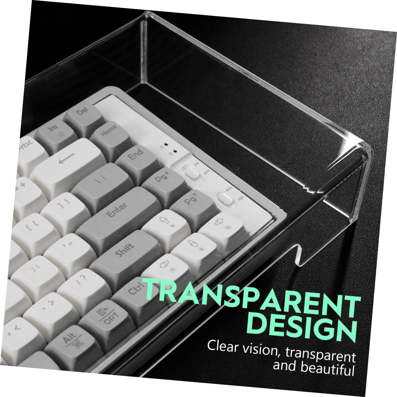 Cubierta Protectora Funda Resistente para Teclado de Acrílico Transparente Protección contra Polvo y Agua para Teclado de Escritorio Hogar