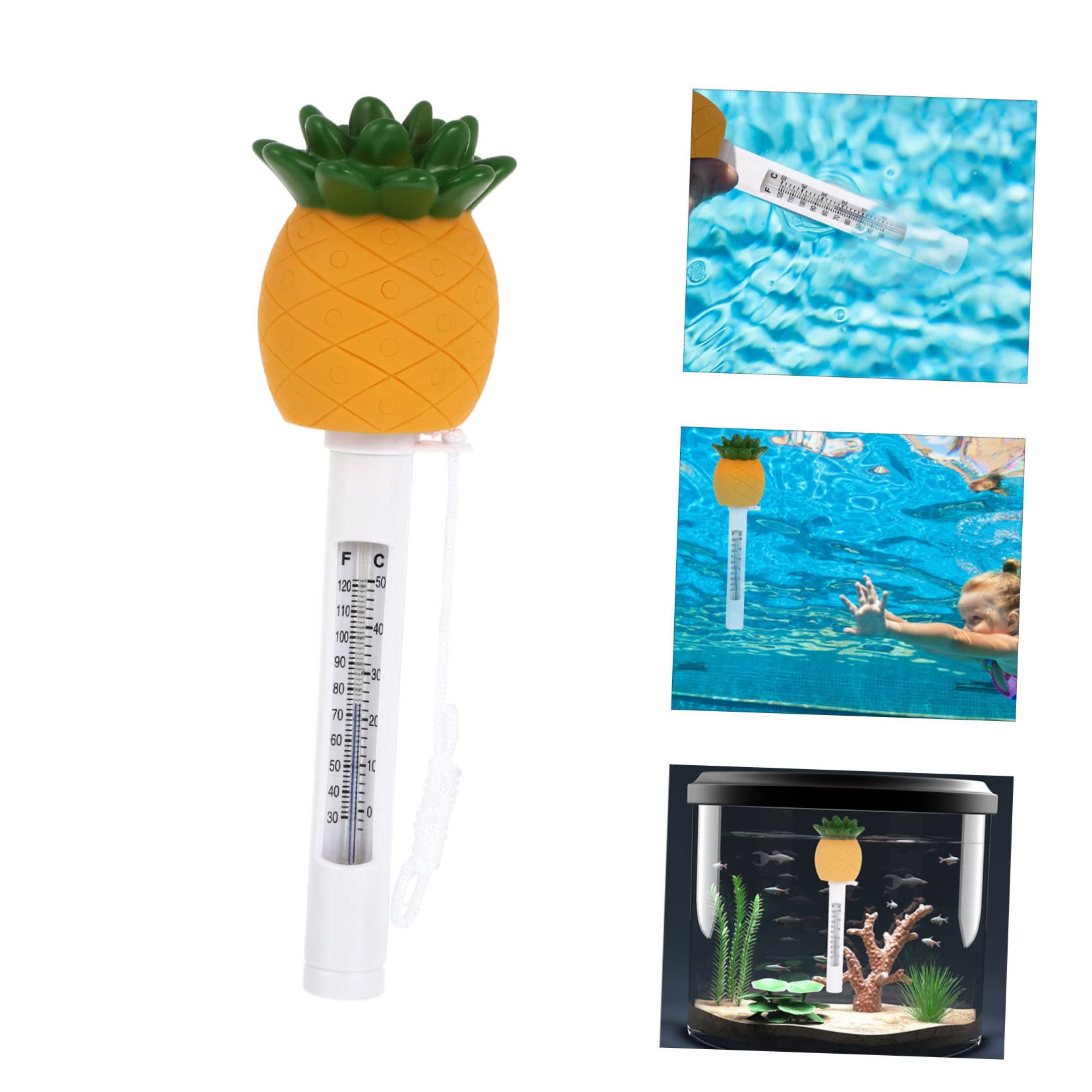 Sosoport 2pièces Thermomètre Flottant Forme De Ananas Pour Piscine Mesure Précise Température De Eau Pour Bains à Remous Et Ponds Design Attrayant