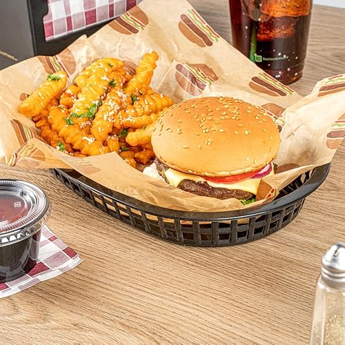 Miniatura 12 de Restaurantware Cestas de comida rápida de 10.5 x 7.3 x 1.5 pulgadas, 100 cestas ovaladas para delicatessen, aptas para microondas, lavavajillas,