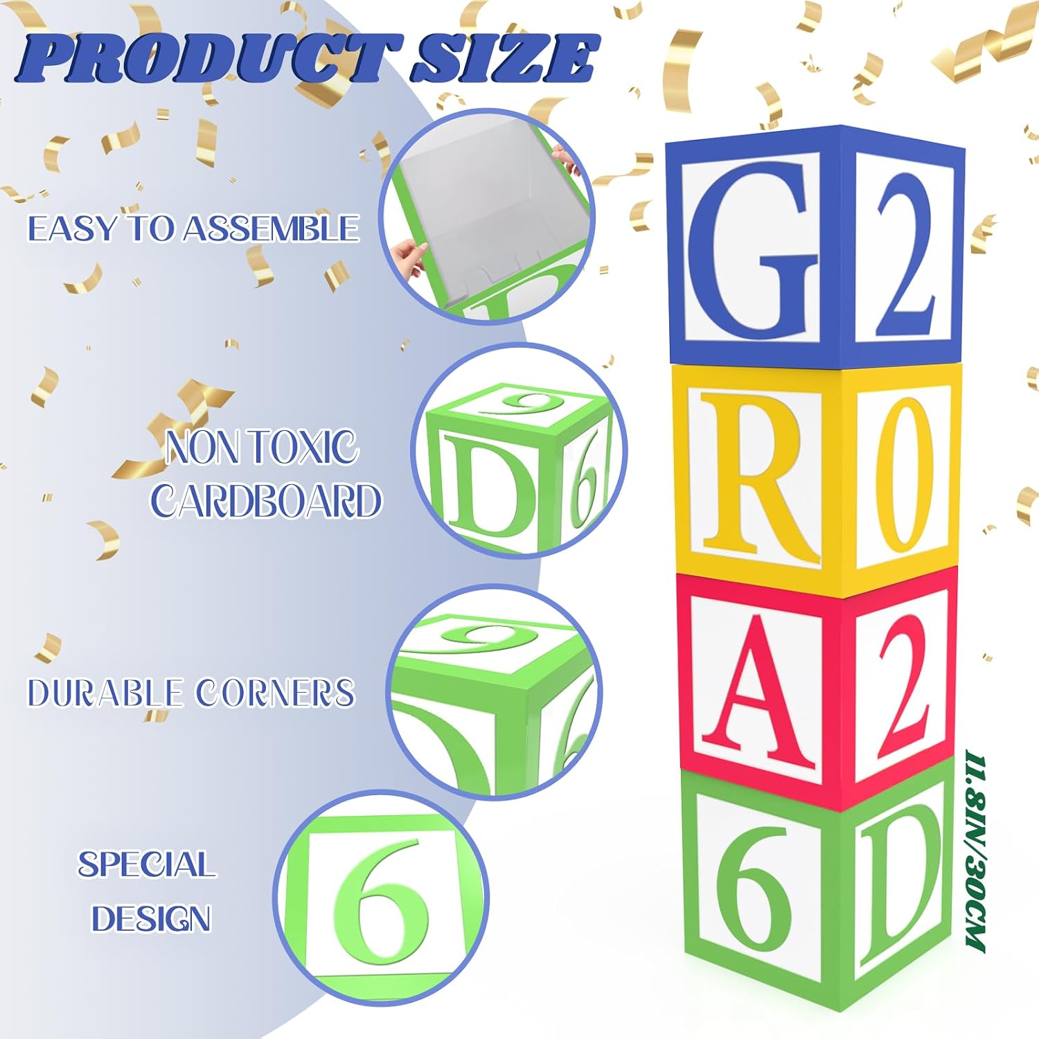 4 Pieces Graduations Balloon Boxes Set 2026 Graduation Balloon Boxes Colorful Balloons Box Graduation Party Decorations for Class of 2026 School Grad Party Supplies