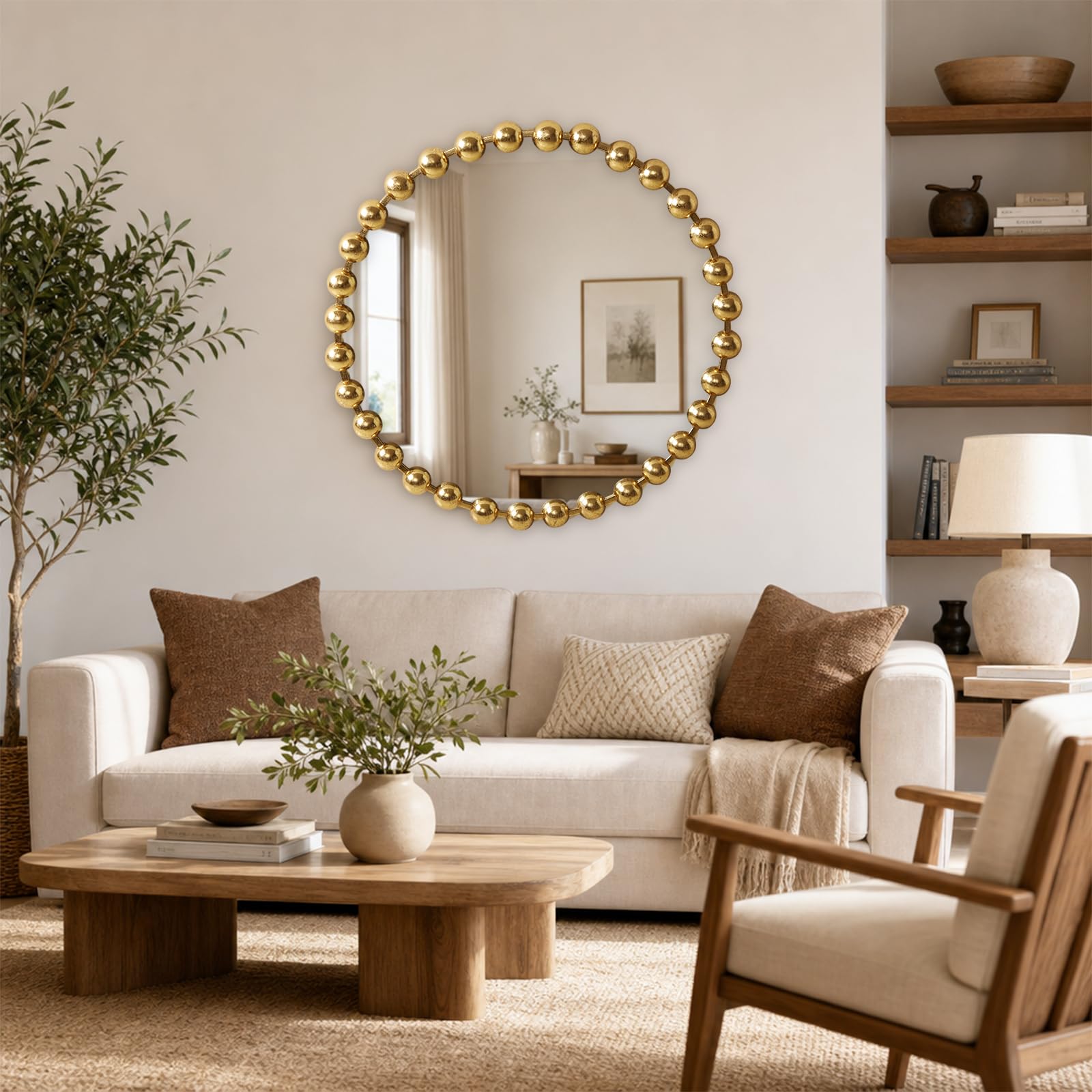 Amazon.com: Madison Park Round Mirror, Metal Frame Circle Mirror