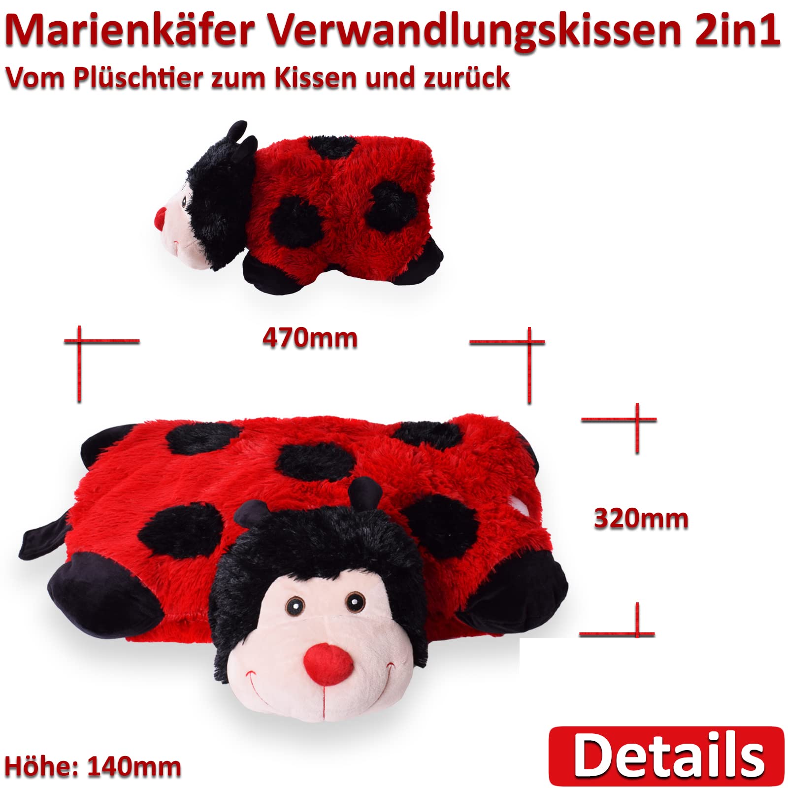 Plüschschal Marienkäfer – Tierkostüm-Accessoire, Ca. 160x20 Cm, Aus Polyacryl/Polyester
