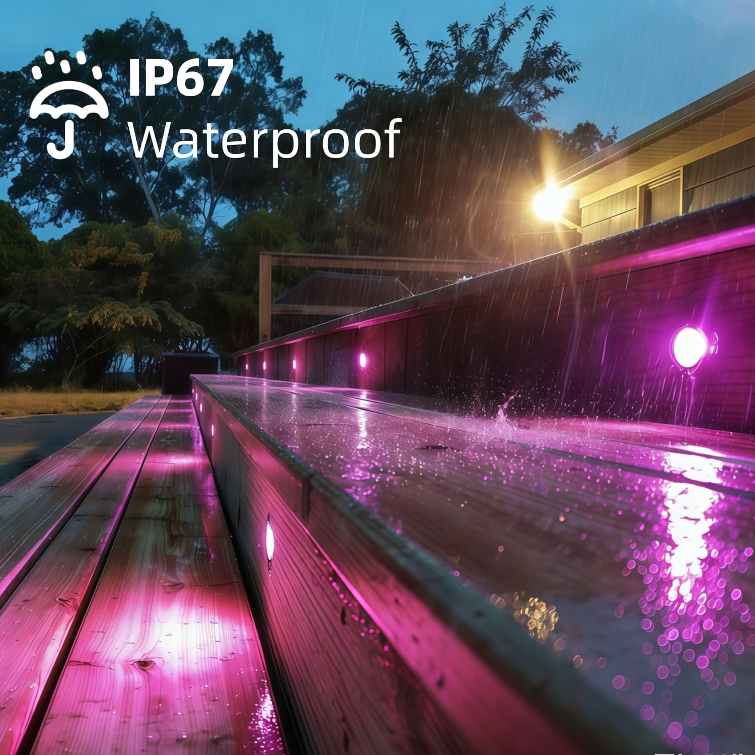 Terrassen Einbaustrahler Aussen, 12V Ø42mm LED Bodeneinbaustrahler mit Timer, IP67 wasserdicht Terrassen Einbaustrahler für Außen-12er Set RGB+warmweiß, Terassenbeleuchtungen Garten Spot