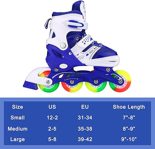 Miniatura 2 de JIFAR Adjustable Inline Skates for Kids,Youth Rollerblades with Full Light Up Wheels,Roller Blades for Girls Boys Size2-5US,Indoor&Outdoor