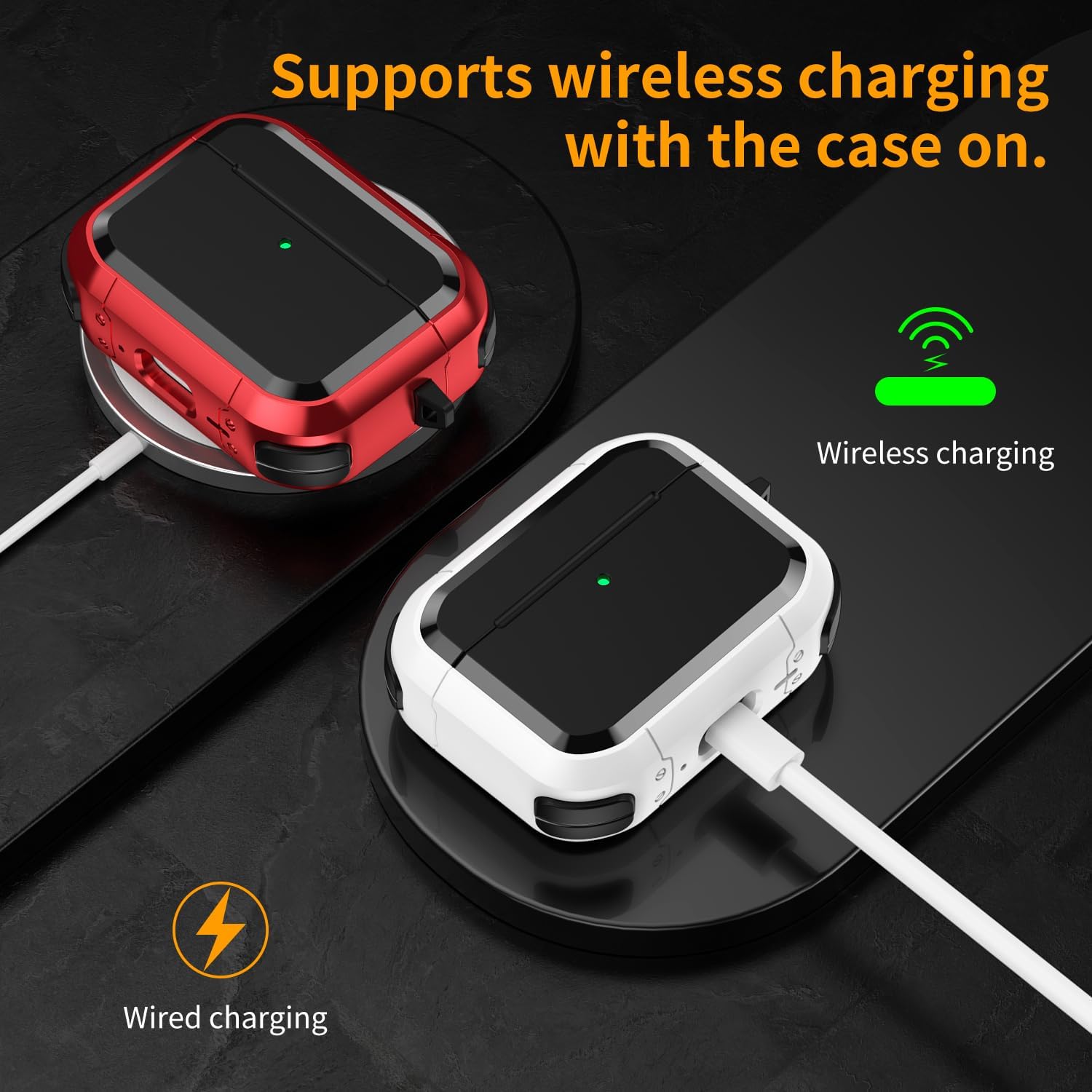 حافظة حماية متوافقة مع ايربودز برو 3، جراب مصنوع من مادة TPU و... - view 5