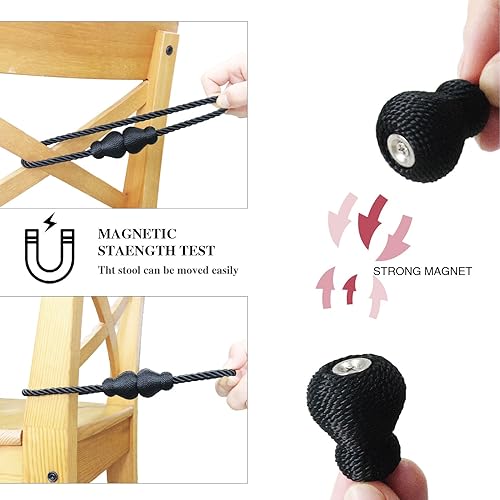 Miniatura 9 de Nieffeiy Paquete de 4 alzapaños magnéticos para cortinas para exteriores, soportes magnéticos decorativos para cortinas de tratamiento de ventanas,