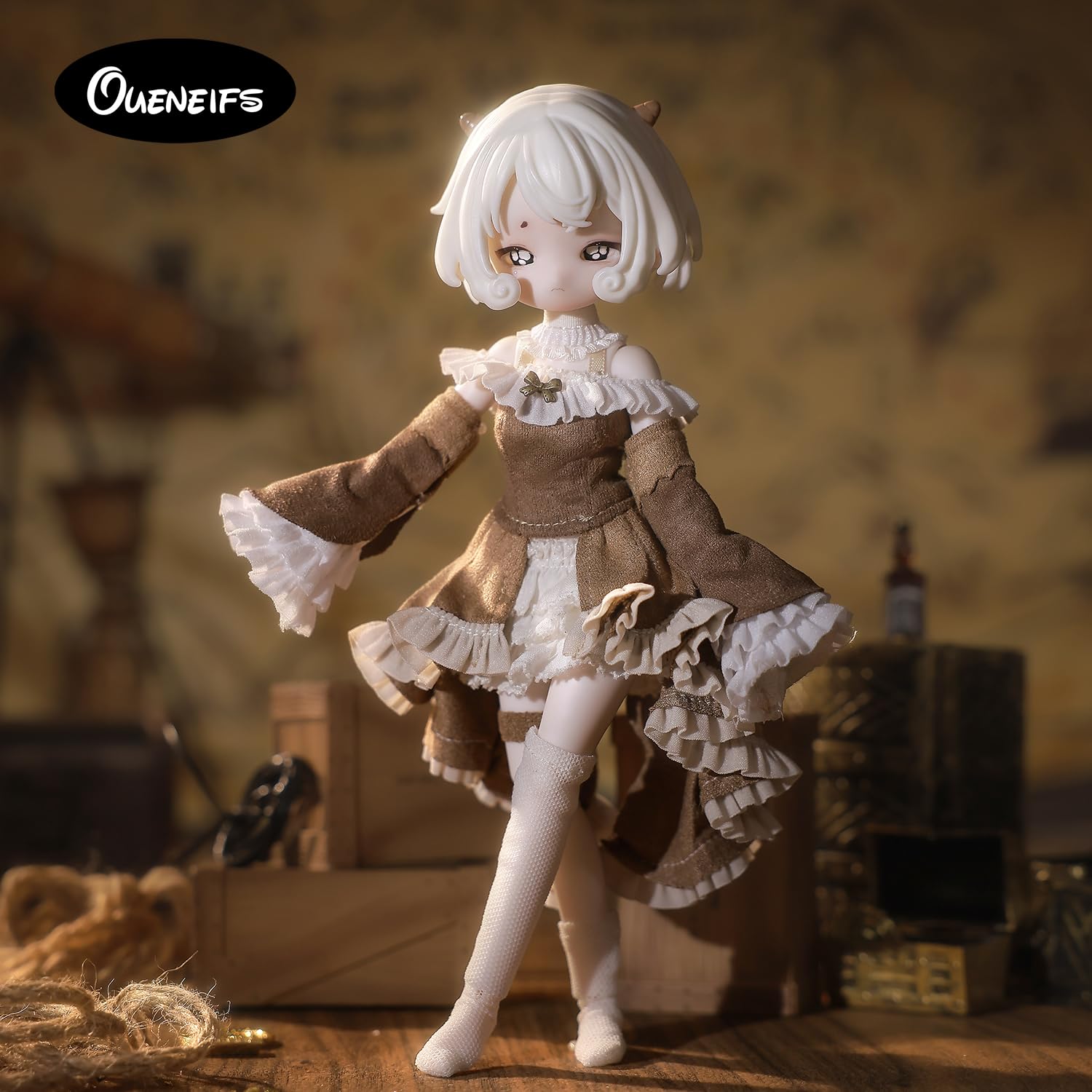 Oueneifs BJD Doll Mittelalterliche Piraten Serie 1/8 Blind Box Captain Sea Warrior 3-teilige modische Sammelfigur (zufällig gesendet, keine Wiederholung)