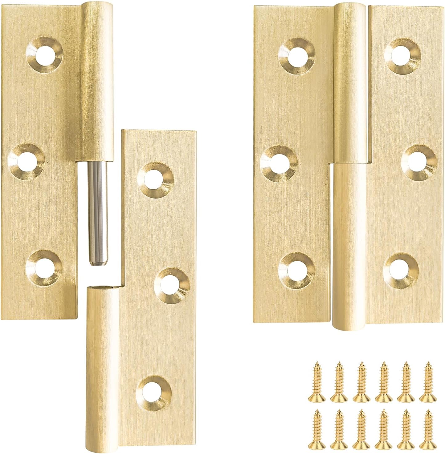 Lift Off Hinge,2 pcs Solid Brass,Right Detachable Hinge,for Window Door Gate (Right Handedness)