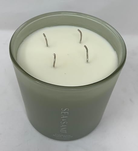 Miniatura 2 de Sea & Sand Vela perfumada de mezcla de cera de soja de 53 onzas, 4 mecha de algodón, hecha con aceites esenciales (California Beach House)