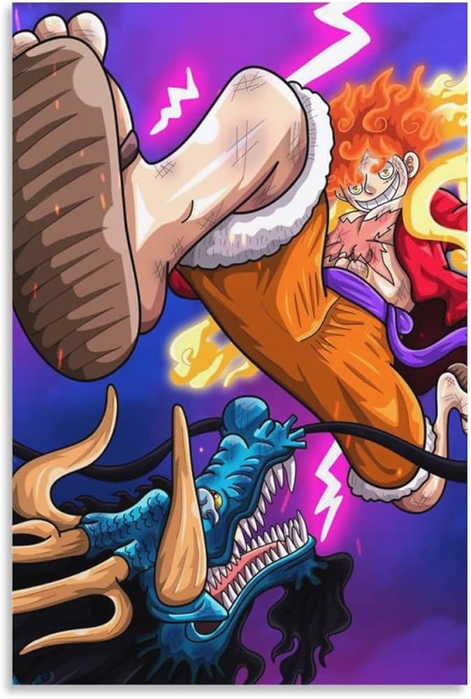 Amazon.co.jp: ルフィ ギア 5 Vs カイドウ 1 キャンバス アート