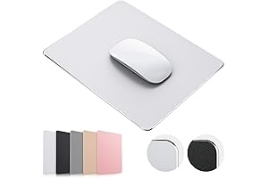Silver, Hard Metal Aluminum Mouse Pad That's Waterproof and Provides Fast, Accurate Control