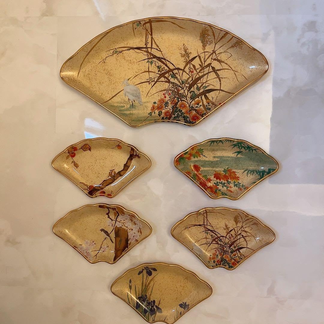 【未使用．美品】清水焼き　椿 銘々皿 取皿揃 取皿 お取り皿　菓子皿 清水焼き 椿 銘々皿 取皿揃 取皿 お取り皿 菓子皿 銘々皿・取り皿