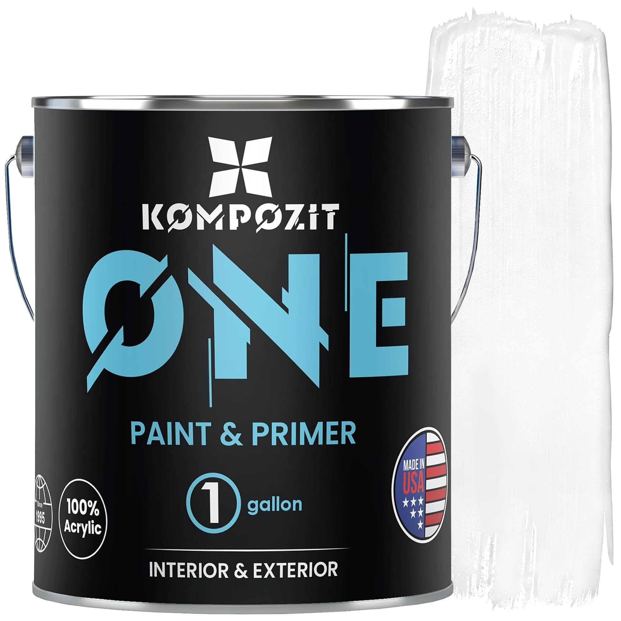 KOMPOZIT Acrylic Paint & Primer 2-in-1, White Flat