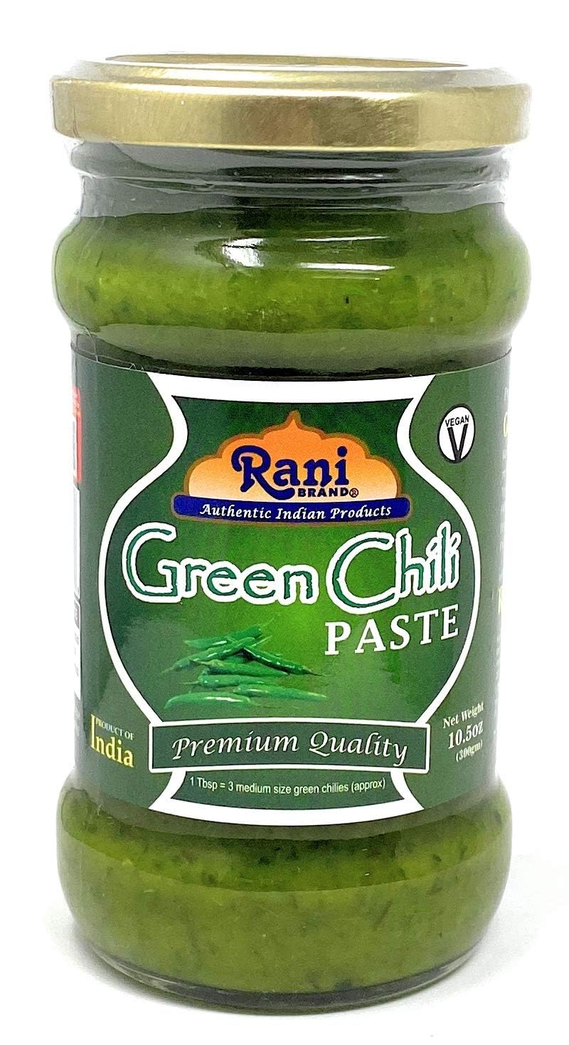 Rani Green Chilli Cooking Paste 10.58oz (300g) Glass Jar ~ Vegan | Gluten Free | NON-GMO | No Colors | Indian Origin