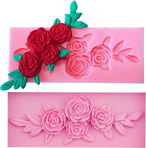 Miniatura 1 de Precioso molde de silicona con forma de guirnalda de rosas para bricolaje, molde de jabón, postres, cupcakes, decoración de pasteles, cubitos de