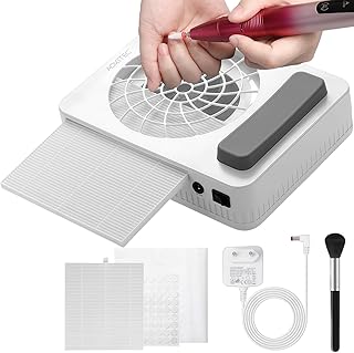 Aokitec Professional Nail Dust Collector with Reusable Filters: 48W Dual-Use Electric Powerful Vacuum Fan Dust Suction Machine Manicure Pedicure Tool for Acrylic Nail Polishing Salon & Home Women