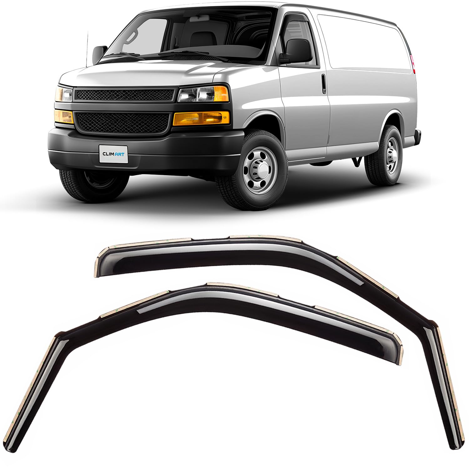 CLIM ART In-Channel Rain Guards for Chevy Express & GMC Savana