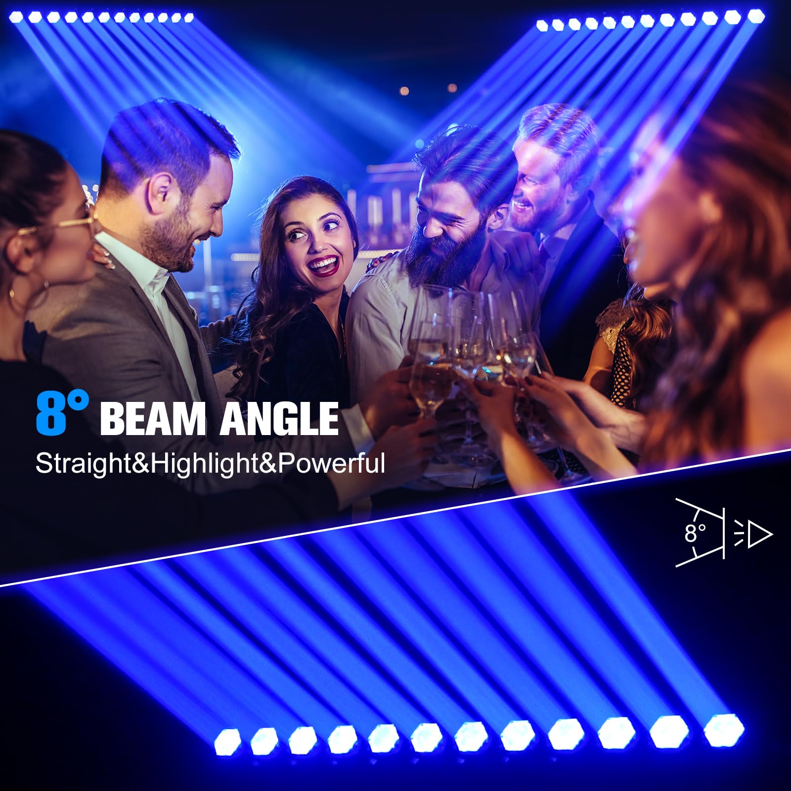 12x20W RGBW Lyre LED Beam Wallwasher Lumière, d-mx512(7/11/55CH)/Contrôle Sonore Actif Y-axis 180° Barre Lumineuse Professionnelle pour Scène Discothèque Soirée Concert