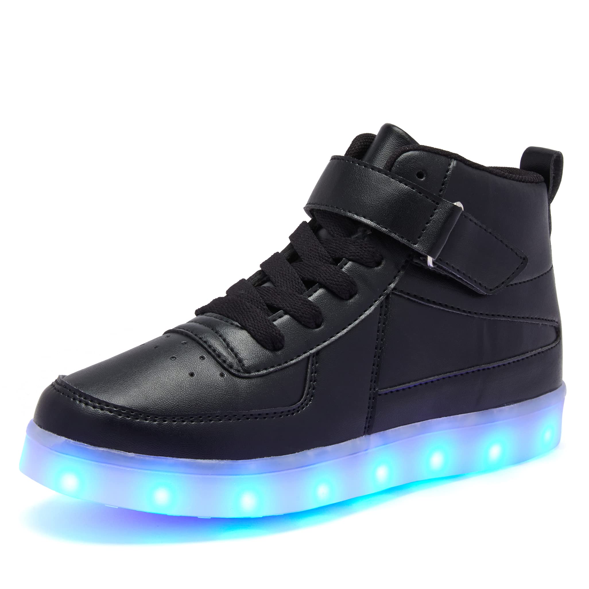 Bepoaa Kids LED Light up Shoes USB Charging Flashing Light Up High-top Sneakers for Boys and Girls Child Unisex