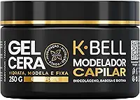 K-BELL Gel Cera Modelador de Cachos 250g – Fixação Duradoura, Hidratação com Biotina, Colágeno Vegetal e Babosa