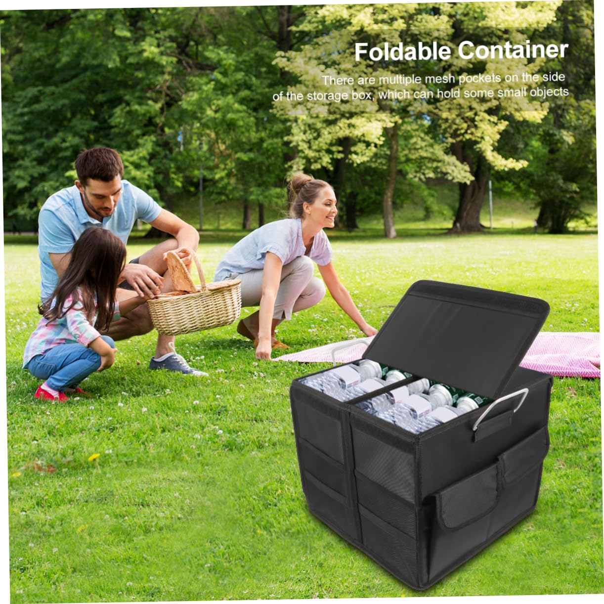 TOPBATHY 1 Pieza Organizador de Maletero Plegable para Automóvil Caja de Almacenamiento Capacidad y Multifuncional Accesorio de Coche con Tapa y Diseño Práctico Color
