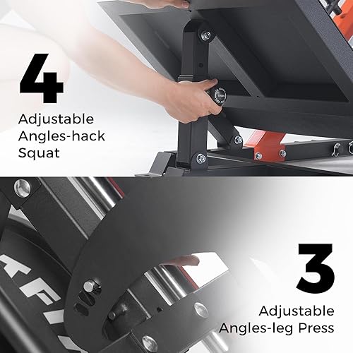 Miniatura 3 de RitFit Máquina de sentadillas 3 en 1 para gimnasio en casa, capacidad de 1500 libras, diseño compacto que ahorra espacio con múltiples ángulos de