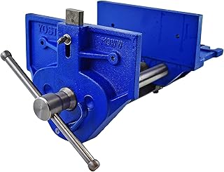 Yost Vises M9WW Rapid Action Woodworking Vise | Quick Release Lever for Quick Adjustments | 9 Inch Jaw Width | Made with Heavy-Duty Cast Iron | Blue