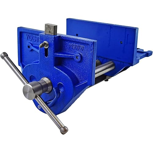 Yost Vises M9WW Rapid Action Woodworking Vise | Quick Release Lever for Quick Adjustments | 9 Inch Jaw Width | Made with Heavy-Duty Cast Iron | Blue