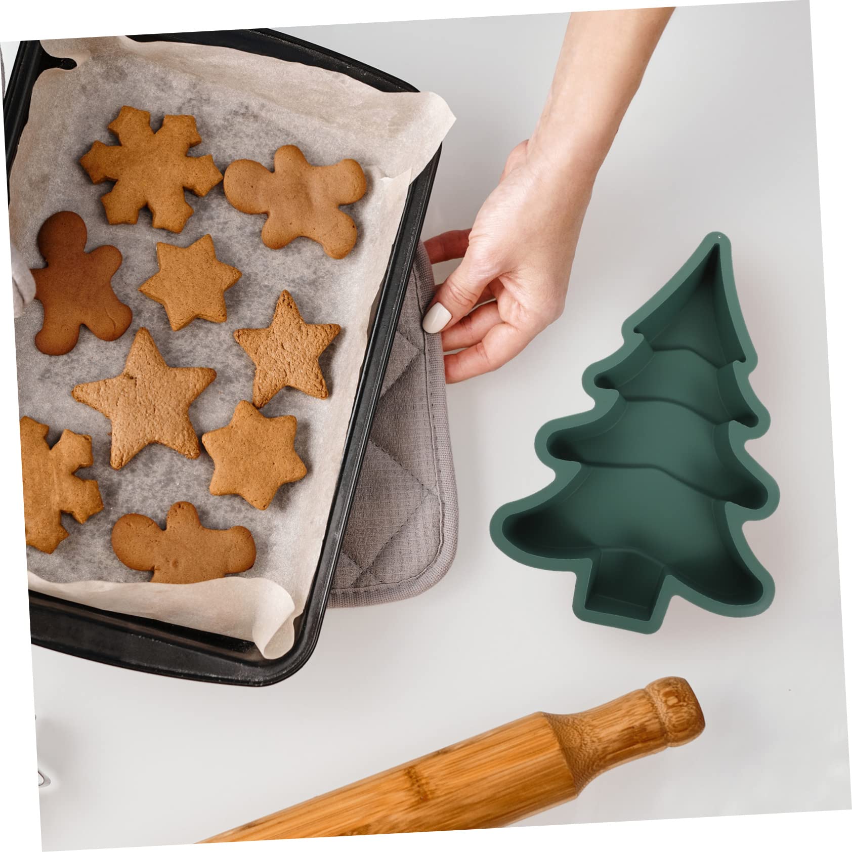 TOPBATHY Stampo Per Torte Natalizio 4 Pz Stampo in Silicone Per Caramelle Per Fondente Di Zucchero Per Caramelle Da Festa Decorazioni Natalizie Per Resina Teglie ie Gel Di Silice