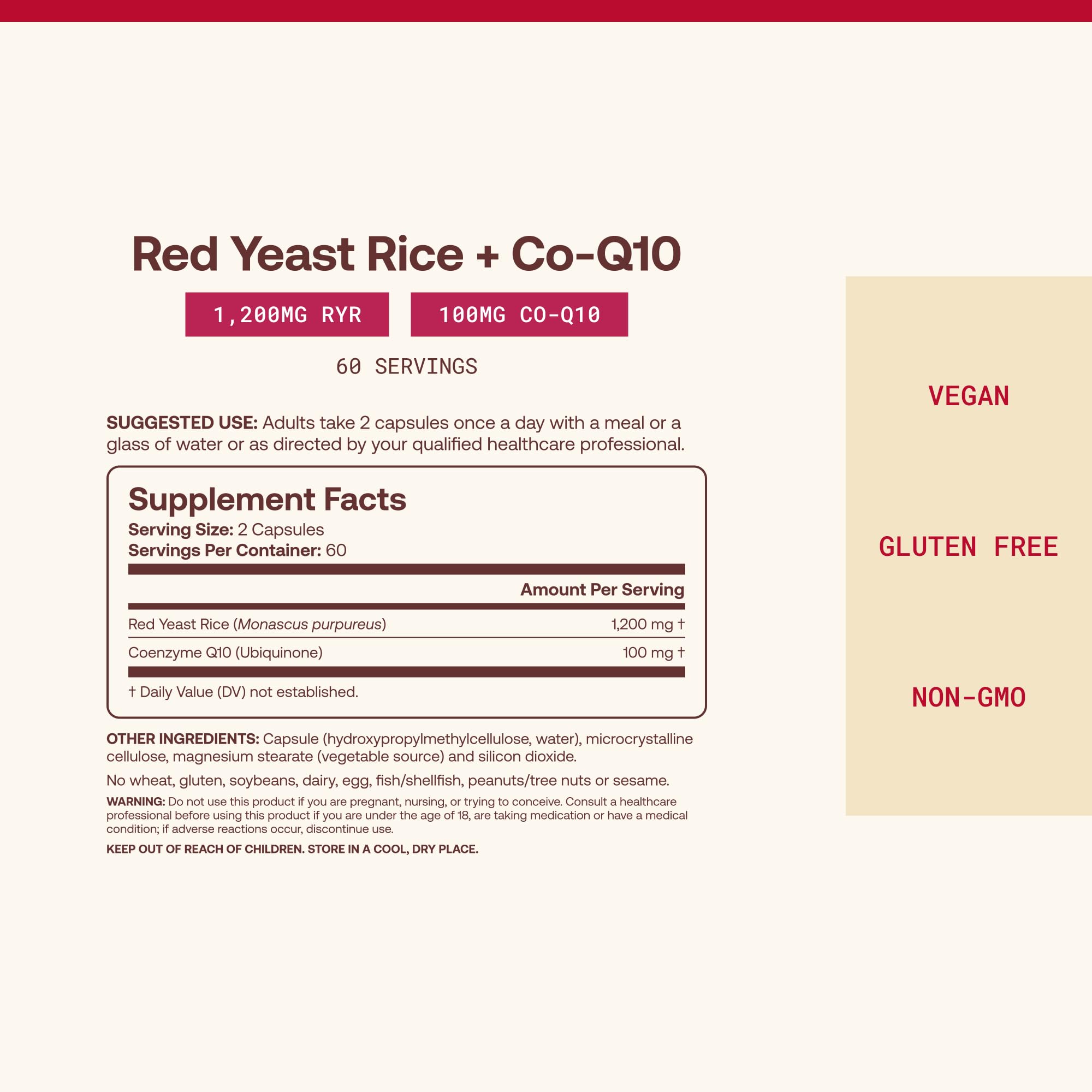 Jarrow Red Yeast Rice 1200 mg with CoQ10 100mg (Q10), 120 Capsules — Amazon image 4