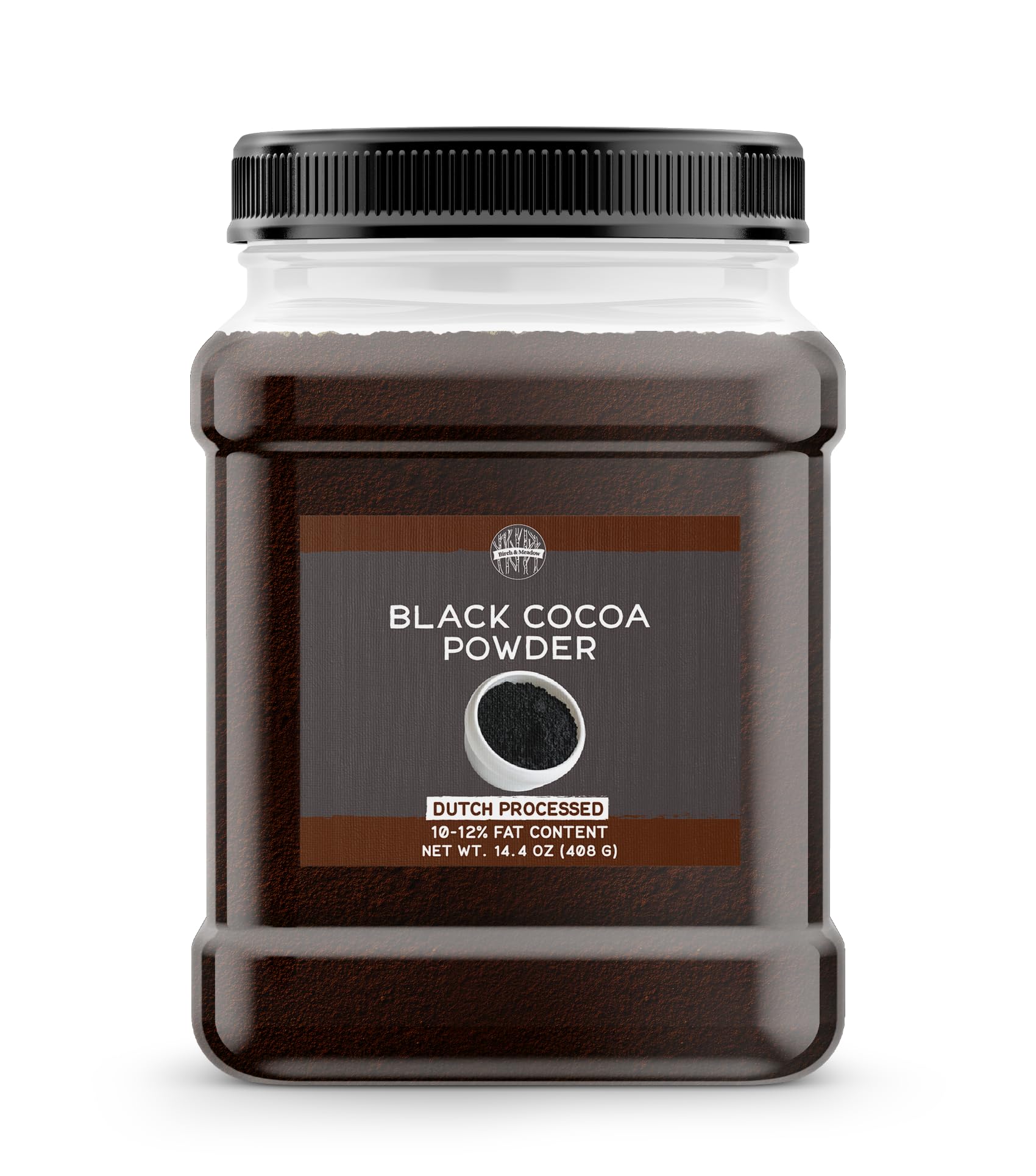 Birch & Meadow Black Cocoa Powder, Unsweetened, Dutch Processed, Baking (14.4 Ounce)