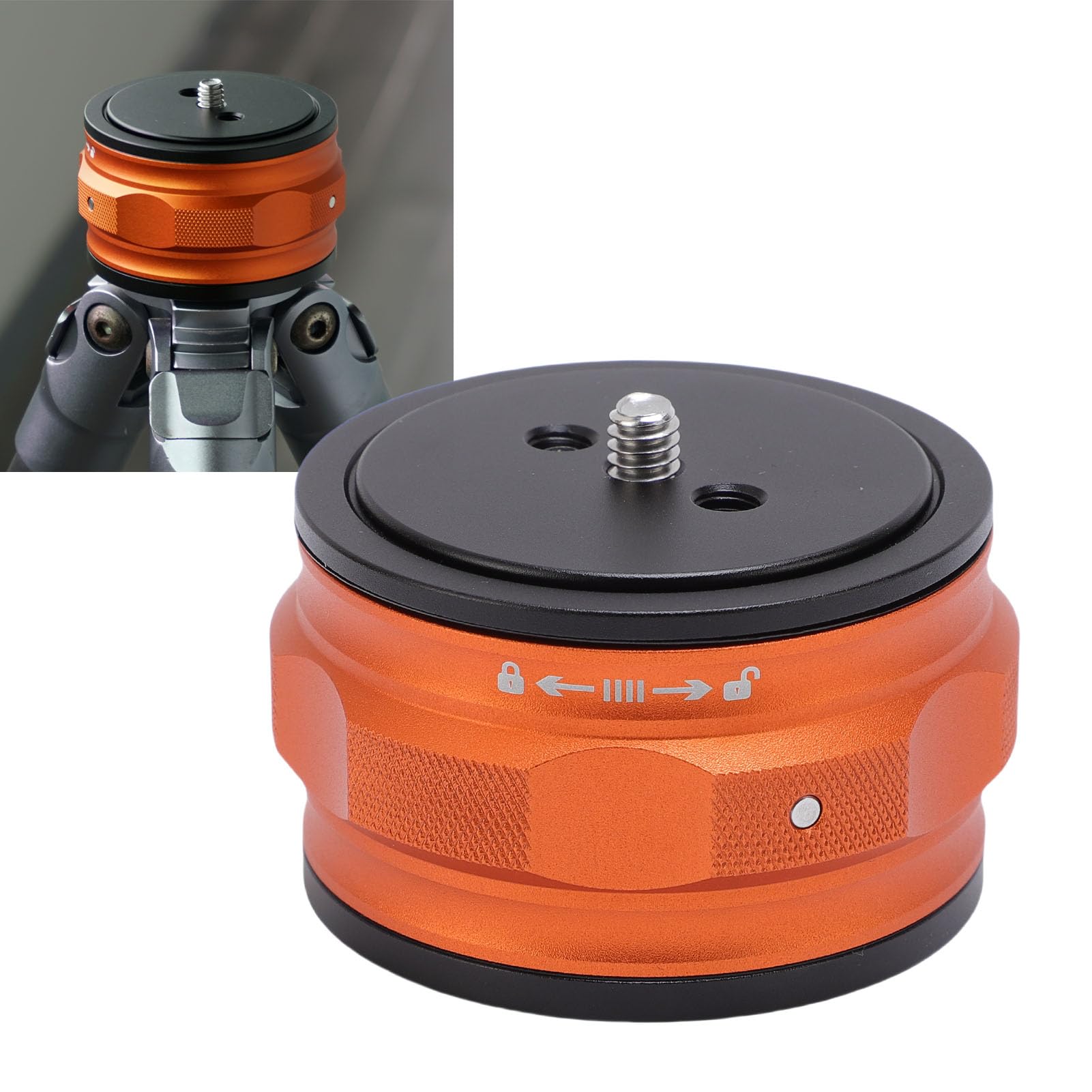 GOWENIC Adattatore a sgancio rapido per fotocamere DSLR Mirrorless, treppiede, slider, giunto cardanico portatile, stabilizzatore, testa a sfera, con filettatura da 3/8 e 1/4"