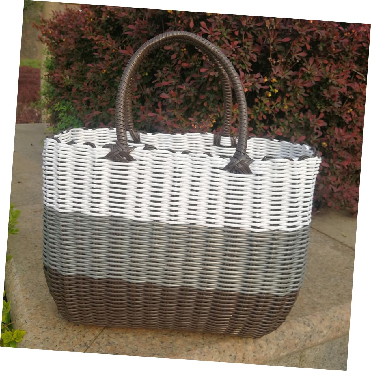 Levemolo Handheld Woven Basket Multi Functional Storage Basket for Sundries Shopping and Picnics Durable Lightweight Water Resistant Design for Everyday Use