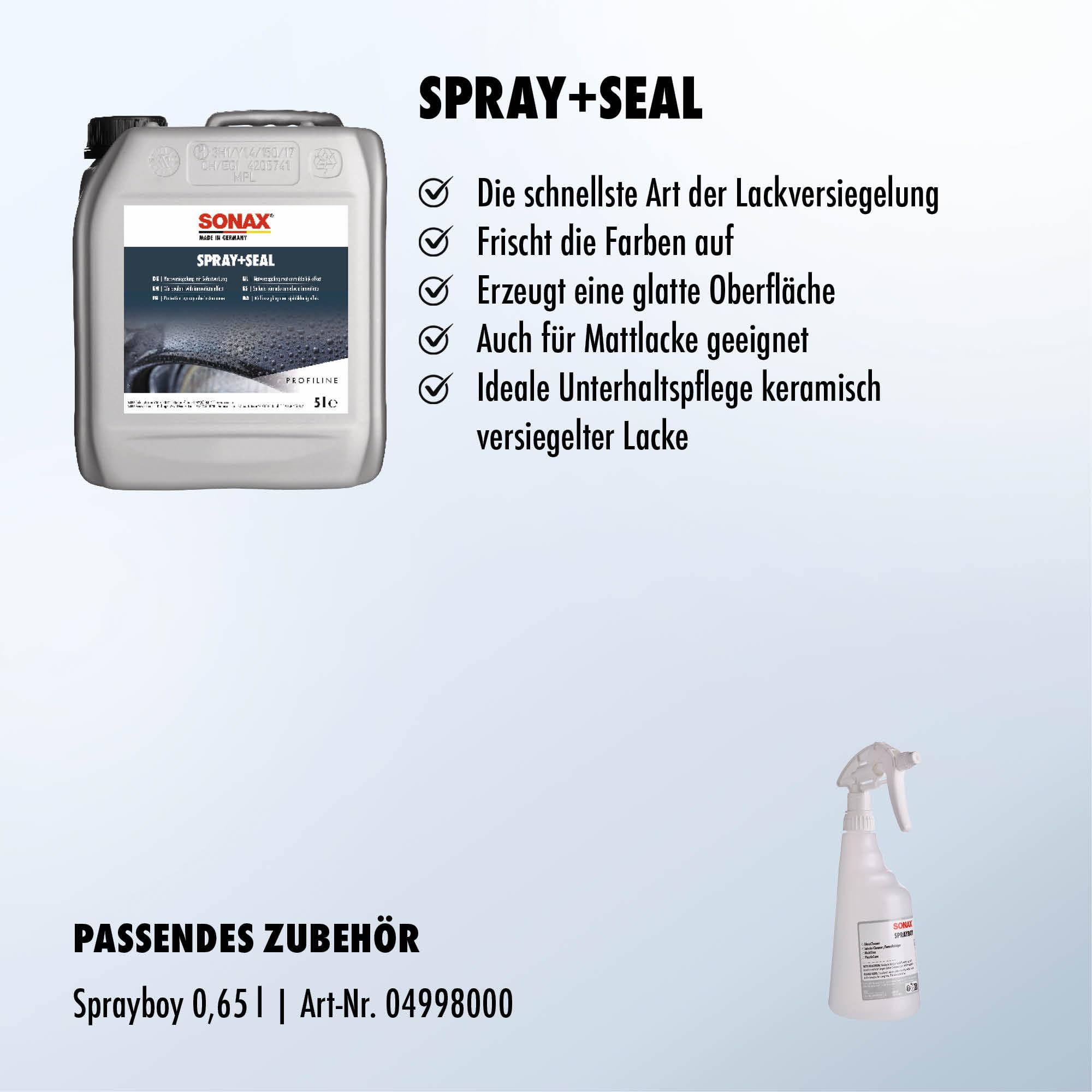 SONAX PROFILINE Spray+Seal (5 Liter) | Gebrauchsfertige Nassversiegelung mit sofortigem wasser- & schmutzabweisenden Effekt