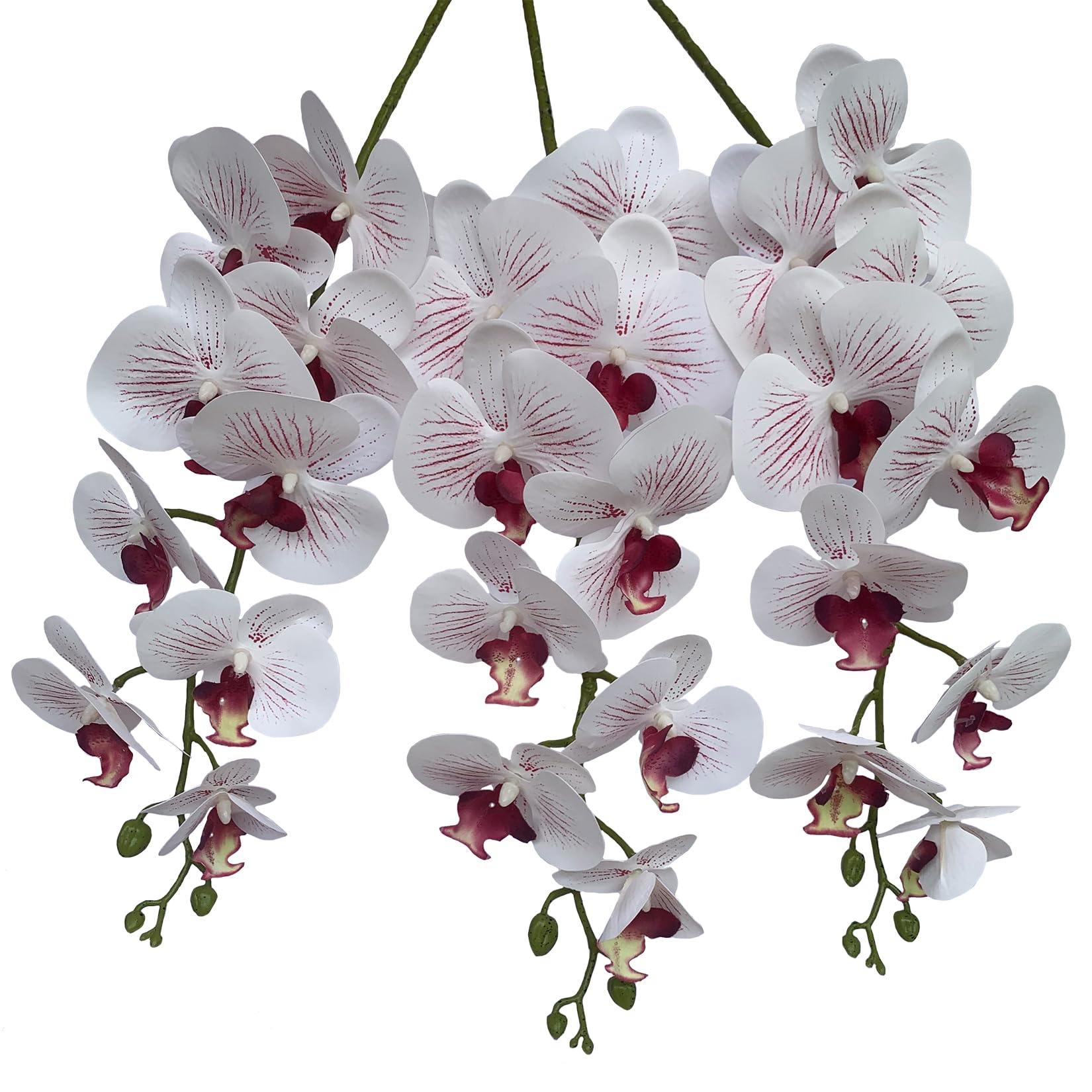 Amazon.com: FagusHome 9 頭人造蝴蝶蘭花4 件組人造蘭花42 英吋(約