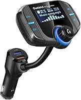 Vista 12 de Transmisor FM Bluetooth mejorado, kit de coche manos libres con adaptador de radio inalámbrico con pantalla de 1,7 pulgadas, QC3.0 y puertos USB