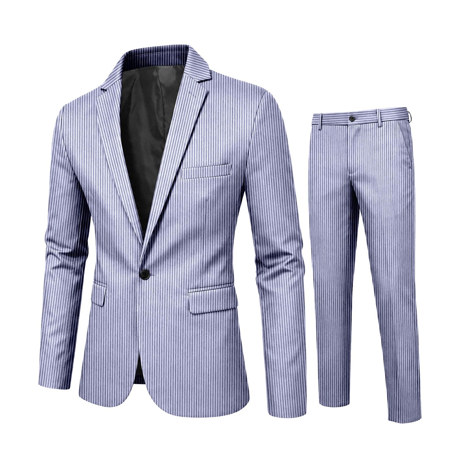 Traje Hombre Slim Fit 2 Piezas Chaqueta Elegante Pantalon Conjunto Evento Boda Business Fiesta Oficina Ceremonia Formal Moderno Smoking Clasico Casual Trabajo Verano Talla Grande A15