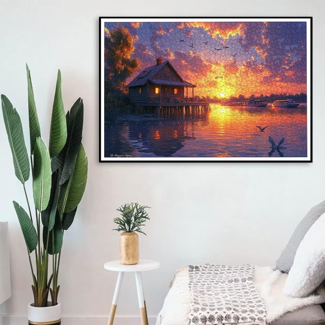 Puzzle Lago, Puzzle 1000 Pezzi Adulti per Decor, Regalo Donna/Uomo -8358