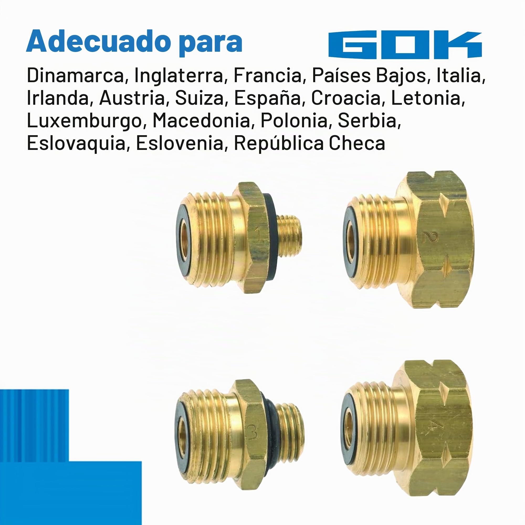 Camppartner24 EURO-SET - Adaptadores para bombona de gas