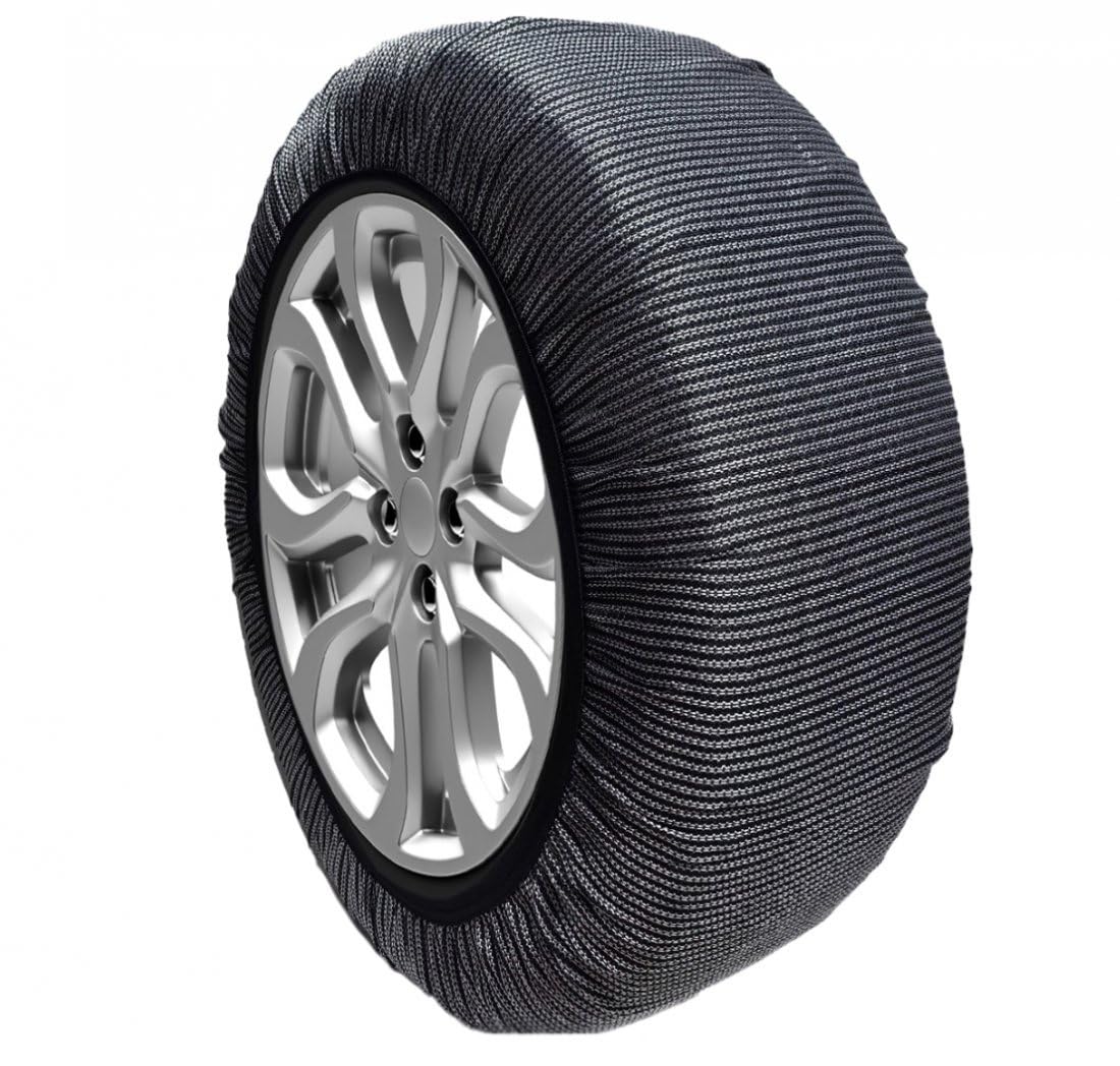 Calcetines de nieve universales para coche, compatibles con ESP/ABS, autocentrantes, reutilizables y lavables, fáciles de montar, aptos para vehículos con poco espacio entre rueda y carrocería (L)