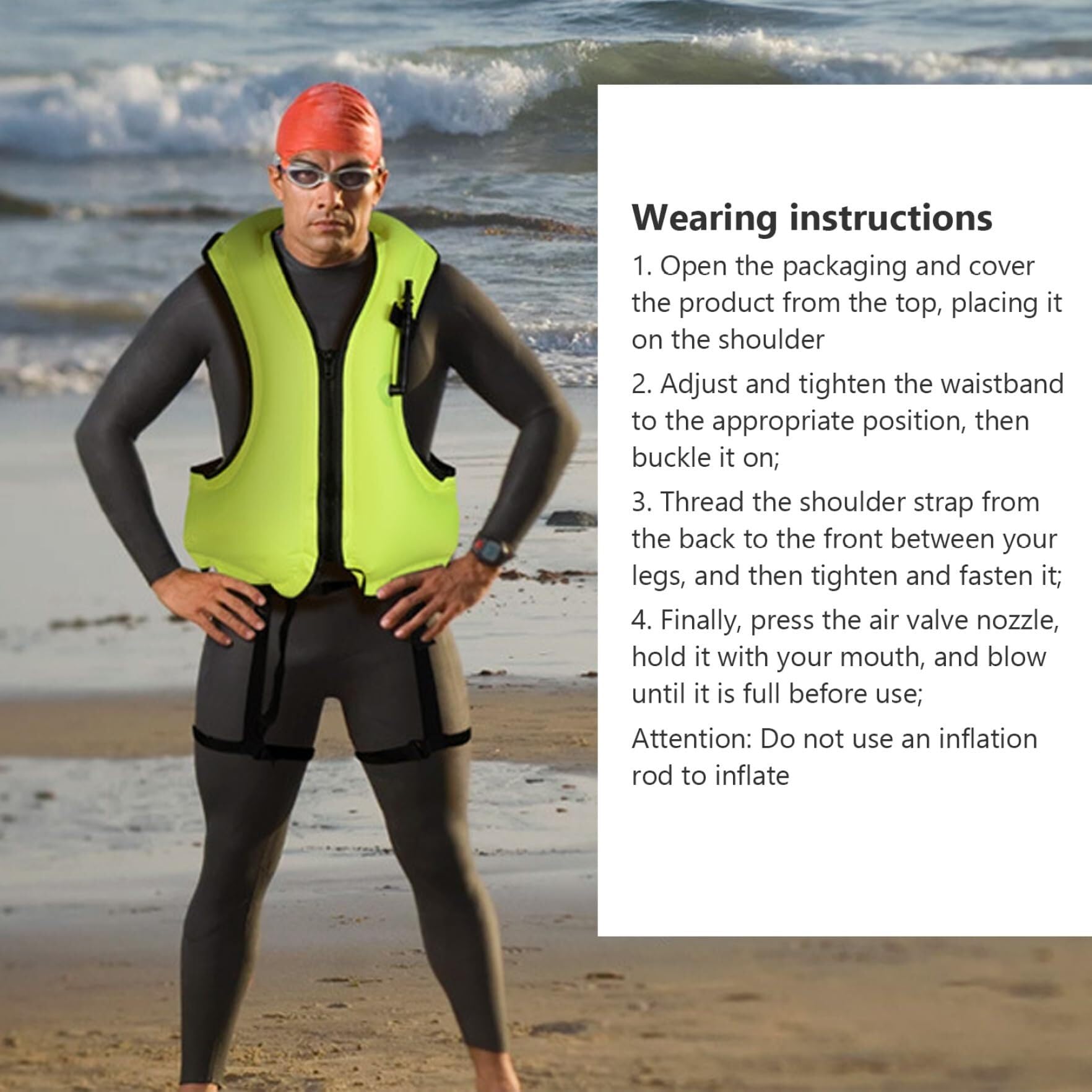 Chaleco de Pesca con Mosca Construcción Ligera Poliéster PVC con Válvula Aire Rápida Costuras Ordenadas Tonos Vivos para Pesca Lago Pasatiempos Costa Exteriores