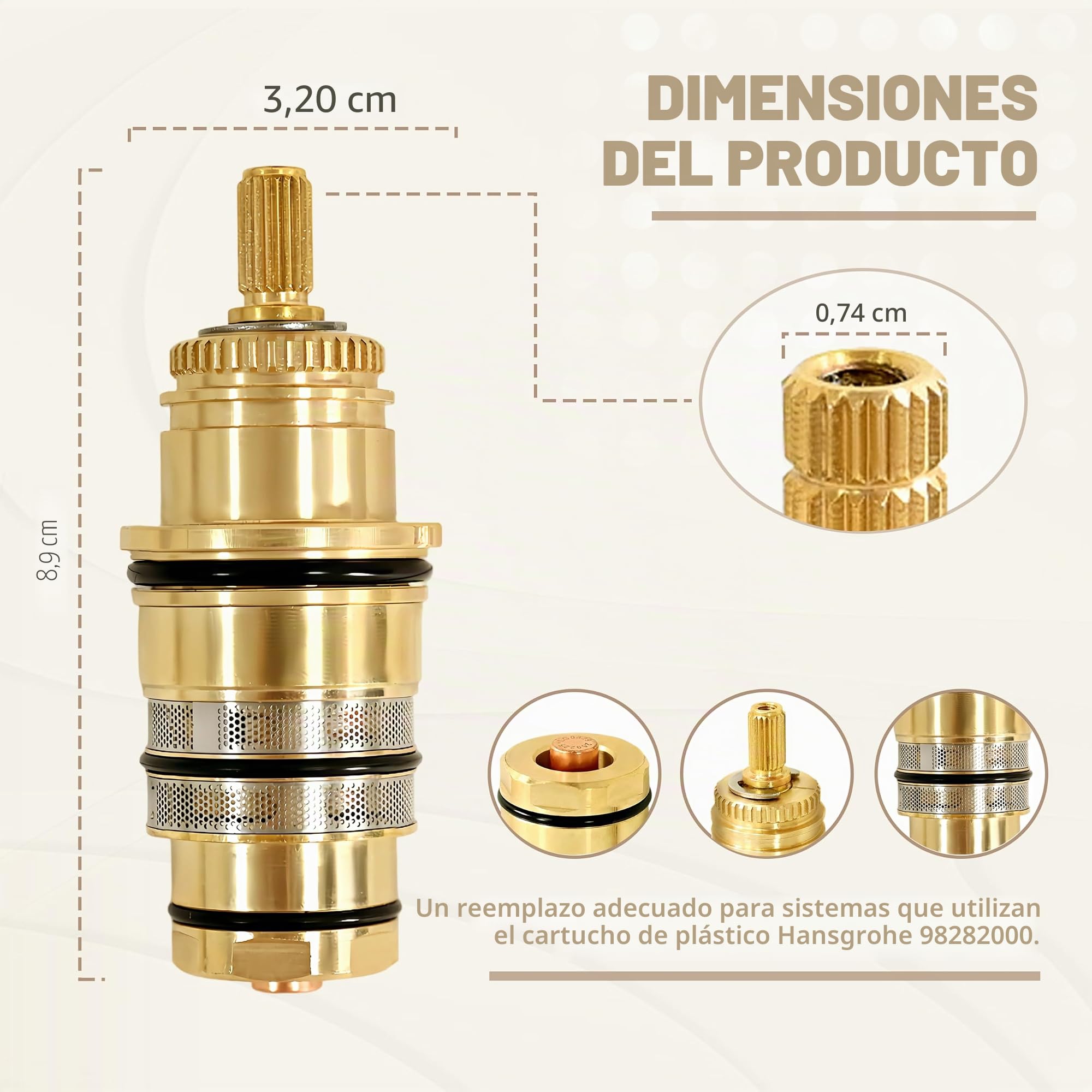 Unidad de control de temperatura 98282000, versión de latón, otros nombres son: 98282 T30