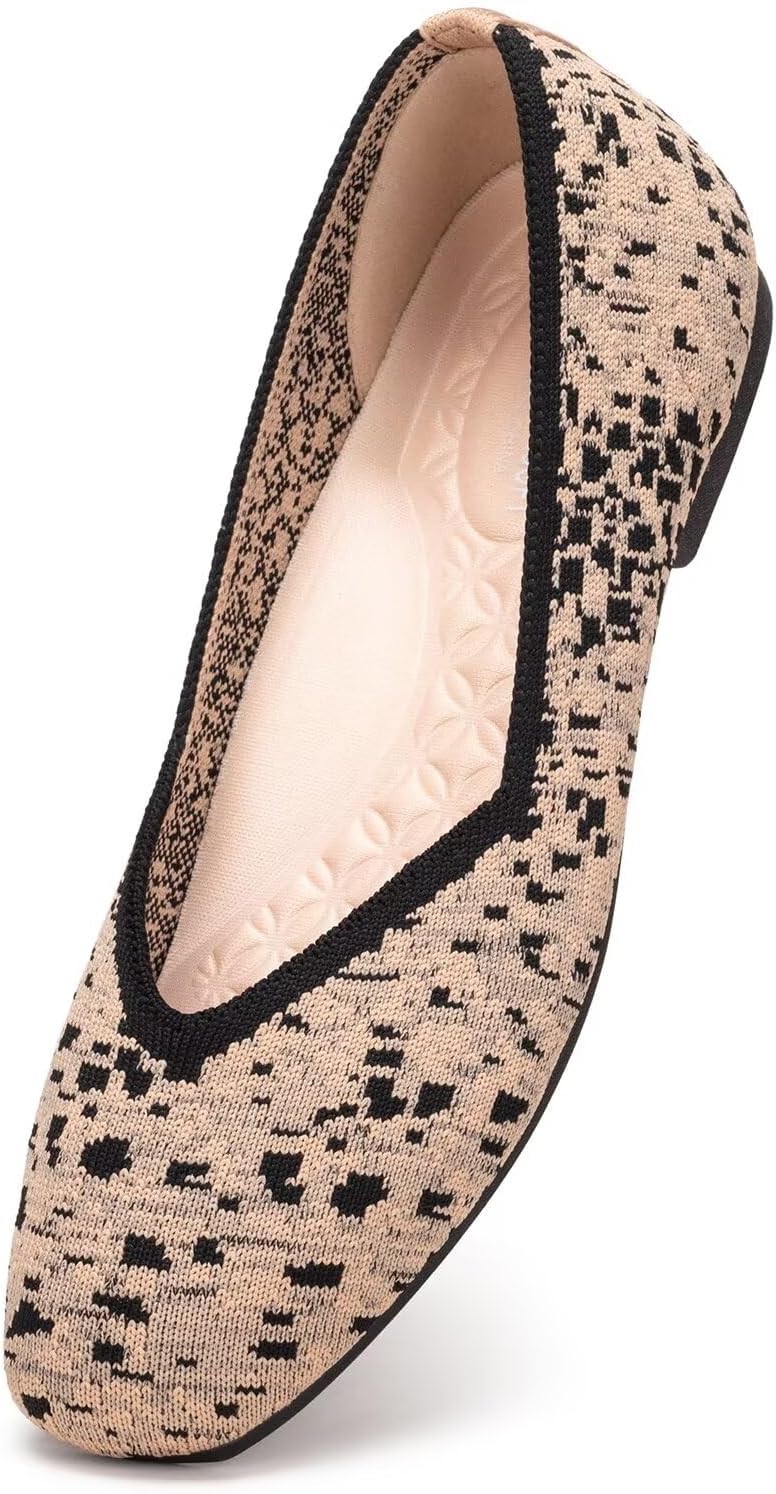 Frank Mully Womens Casual Flat Shoes Square Toe Shoes Knitted Work Flat Comfort Dressy Flat Shoes for Daily Washable - Image 8