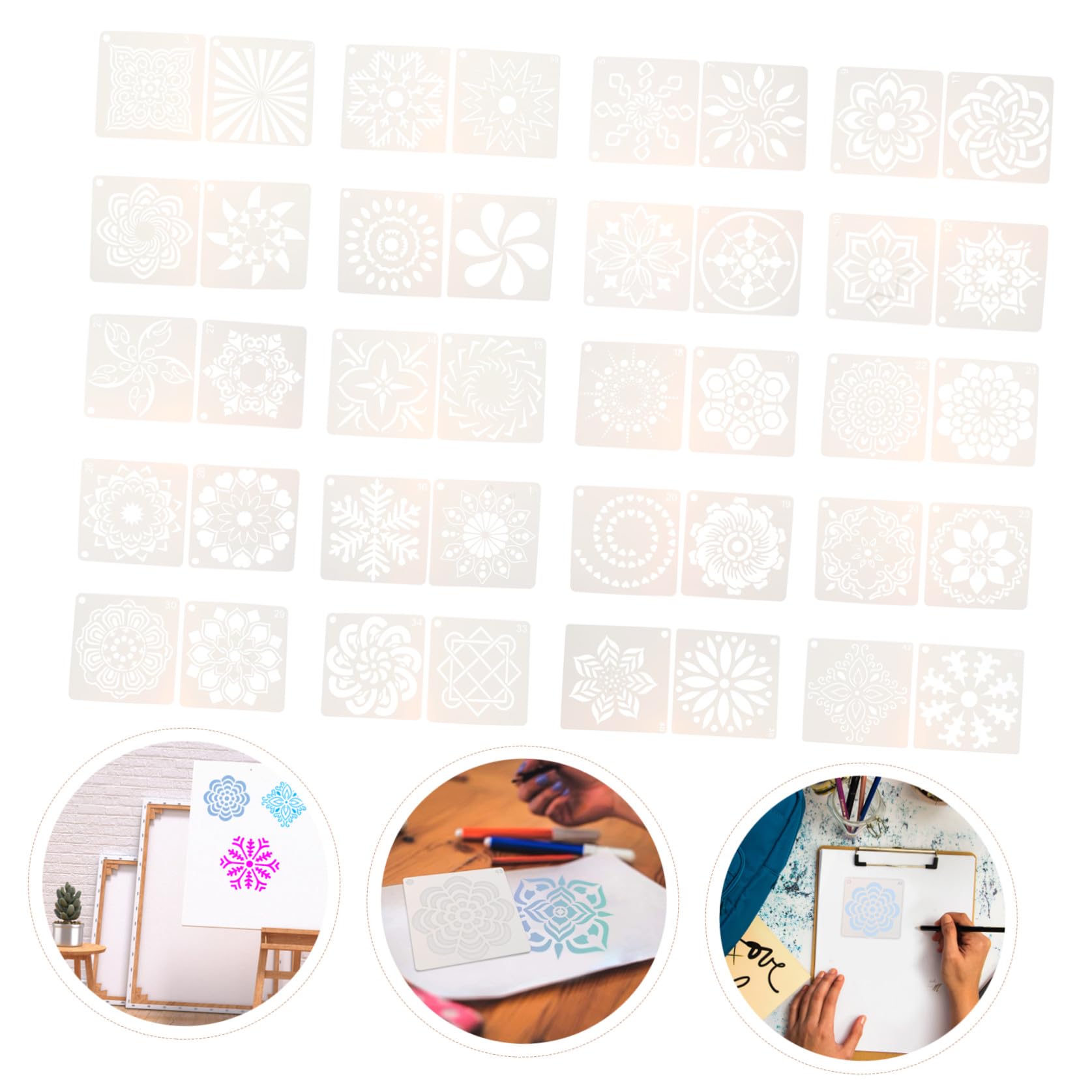 EXCEART 168pièces Pochoirs Mandala Réutilisables Pour Peinture Outils Créatifs Pour Décorations Artistiques Et Projets Manuels