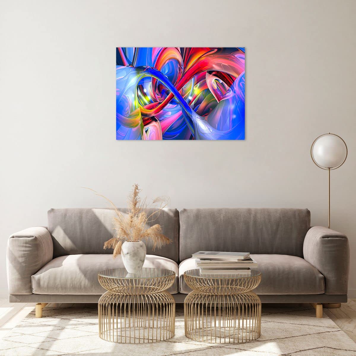 Impression Sur Verre ARTTOR 50x70cm – Tête Jeu De Construction Pensée Abstrait
