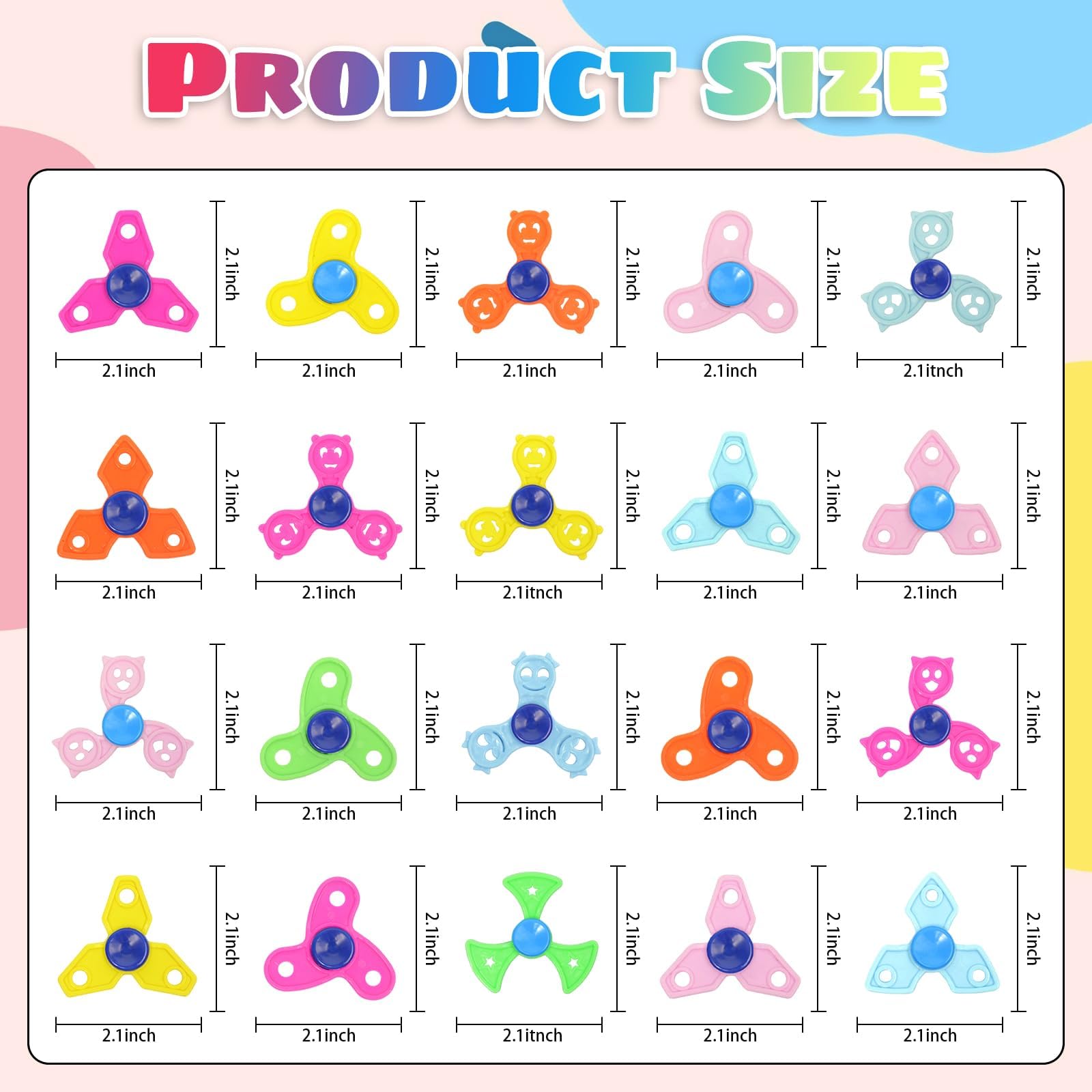 Makorobi 50 Pack Party Bag Fillers for Kids Mini Fidget Spinners Bulk Fidget Toy Fidget Bulk Toys Stress Relief Sensory Toys for Classroom Prizes Return Gifts for Kids - Image 3